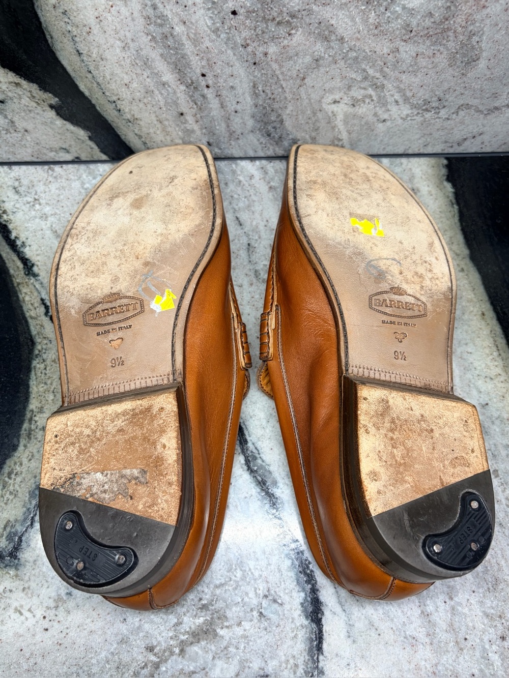Barrett Cognac Leather Loafers Made In Italy Mens 10.5 US Luxury Designer Shoes - Picture 8 of 8